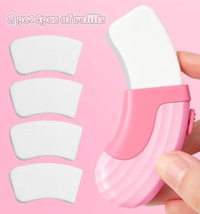 Alt view image 7 of 7 - 4+1 Pack Rubber Erasers Sliding Retractable Eraser - Pink