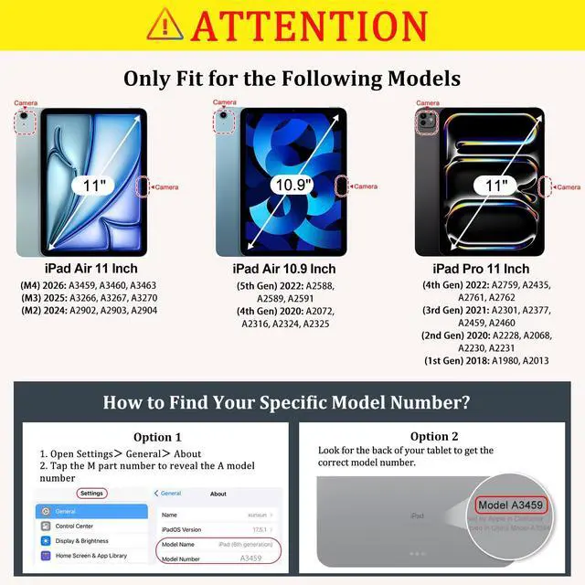 Alt view image 2 of 7 - Case for iPad Air 11" M4/M3/M2, Air 5th/4th Gen 10.9", Turtle
