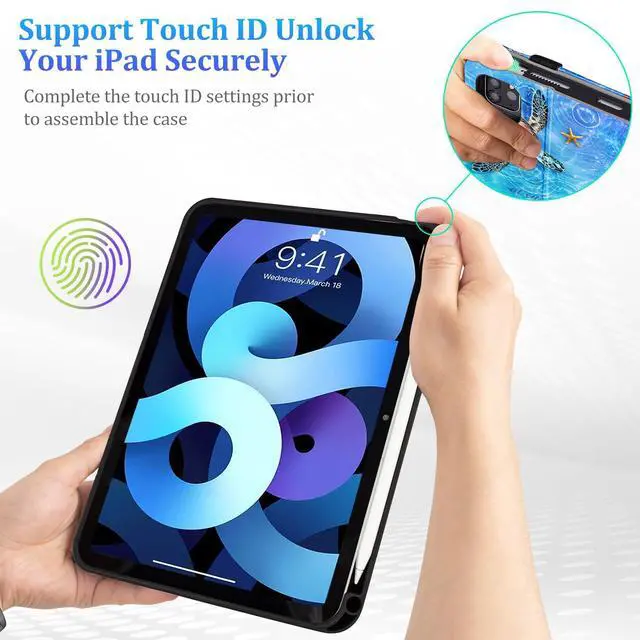 Alt view image 5 of 7 - Case for iPad Air 11" M4/M3/M2, Air 5th/4th Gen 10.9", Turtle