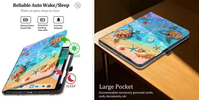 Alt view image 7 of 7 - Case for iPad Air 11" M4/M3/M2, Air 5th/4th Gen 10.9", Turtle