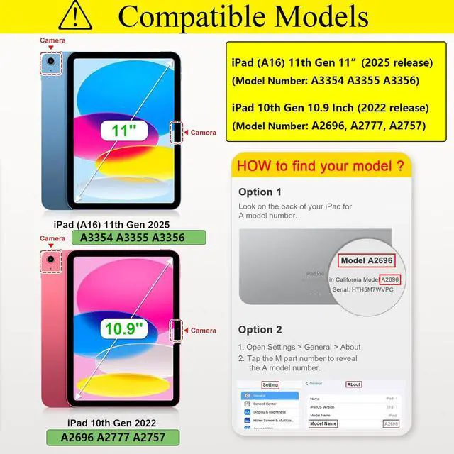 Alt view image 2 of 7 - for iPad (A16) 11th Generation 11 inch 2025 & iPad 10th Generation 10.9 inch 2022 Tablet Slim Lightweight Soft TPU Back Shockproof Cover Anti-Scratch Skin Silicone Protective Shell, Black