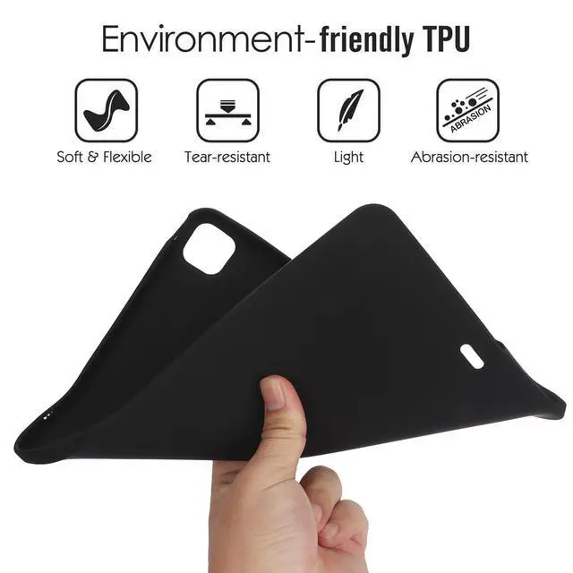 Alt view image 4 of 7 - for iPad (A16) 11th Generation 11 inch 2025 & iPad 10th Generation 10.9 inch 2022 Tablet Slim Lightweight Soft TPU Back Shockproof Cover Anti-Scratch Skin Silicone Protective Shell, Black