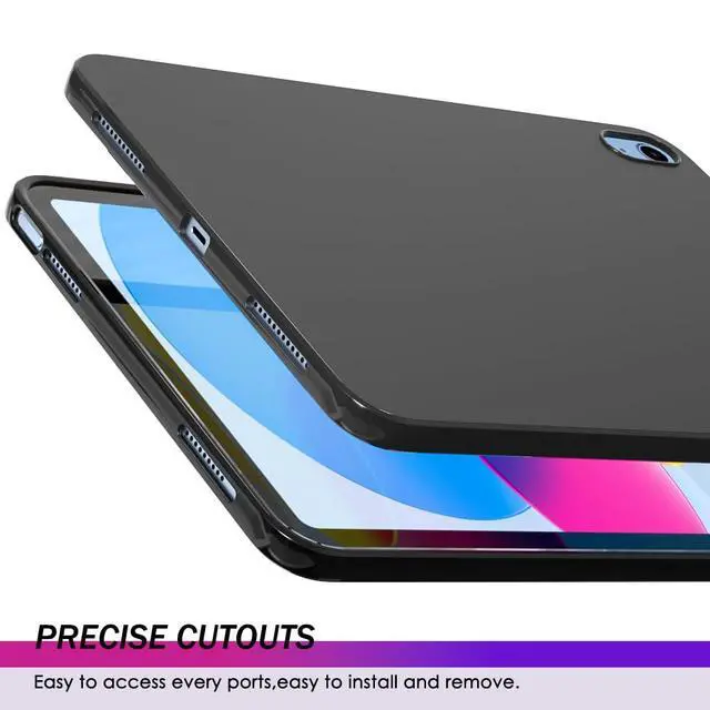 Alt view image 4 of 7 - Case for iPad (A16) 11th 11'' 2025/10th Generation 10.9'' 2022, Slim Design Matte TPU Rubber Soft Skin Silicone Protective Cover for iPad 10th/11th - Black