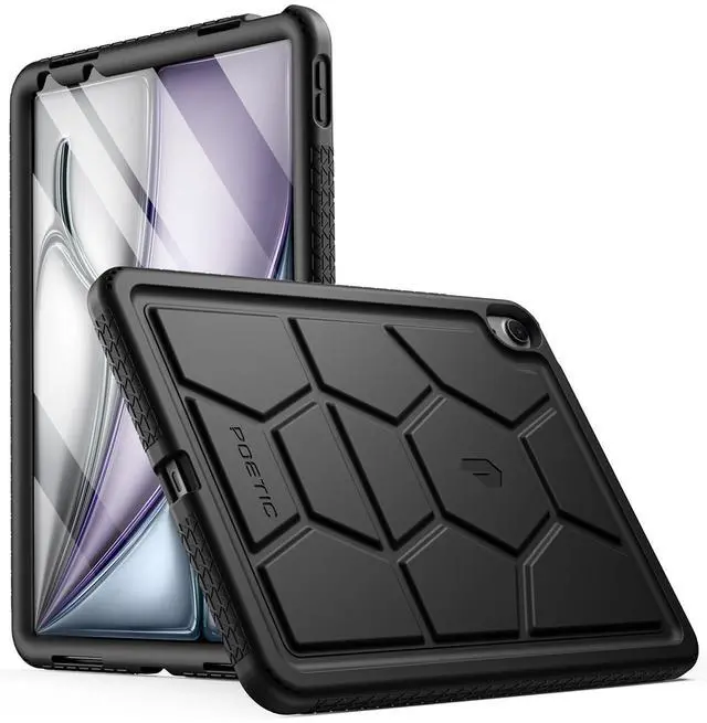 Main image of TurtleSkin Case Designed for iPad Air 11 Inch M4/M3/M2 (2026/2025/2024), Heavy Duty Shockproof Rugged Kids Friendly Drop Protection Silicone Cover Case, Black