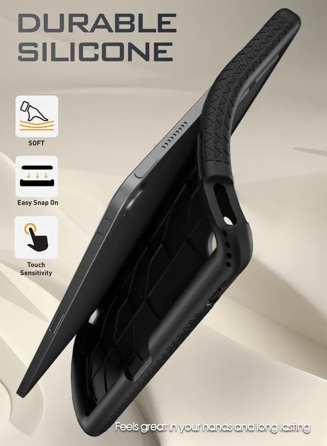 Alt view image 4 of 6 - TurtleSkin Case Designed for iPad Air 11 Inch M4/M3/M2 (2026/2025/2024), Heavy Duty Shockproof Rugged Kids Friendly Drop Protection Silicone Cover Case, Black