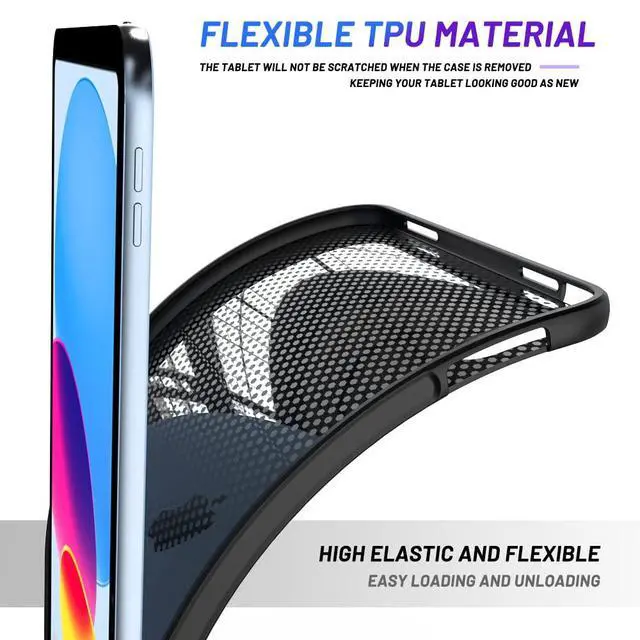 Alt view image 3 of 7 - Case for iPad 10th Generation 2022 / iPad 11th Generation 2025, Thin and Soft Tablet Protective Cover for iPad 10.9 inch 10th/11th Gen, Black