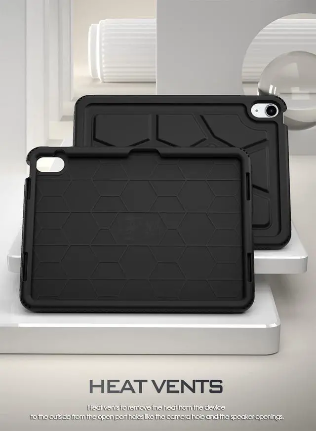 Alt view image 2 of 6 - TurtleSkin case for New iPad (A16) 11th / 10th Generation (2025/2022), Heavy Duty Shockproof Kids Friendly Silicone Case Cover, Only Compatible with New iPad 11/10.9 Inch, Black