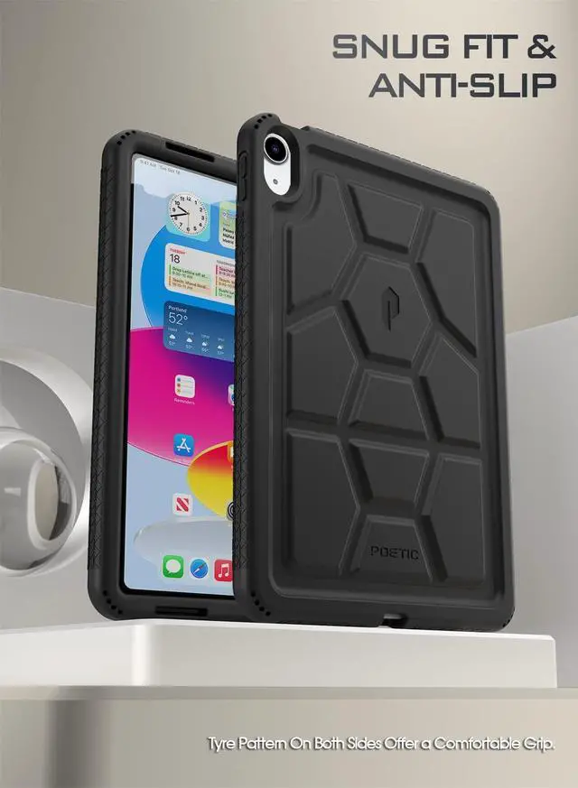 Alt view image 3 of 6 - TurtleSkin case for New iPad (A16) 11th / 10th Generation (2025/2022), Heavy Duty Shockproof Kids Friendly Silicone Case Cover, Only Compatible with New iPad 11/10.9 Inch, Black