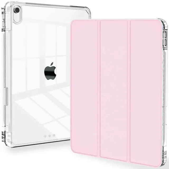 Main image of Slim Case for iPad A16 11th Generation 11 Inch 2025 Case, iPad 10th Generation 10.9 Inch 2022, Tri-Fold Stand Clear Back Cover Lightweight with Pencil Holder & Auto Sleep, Light Pink