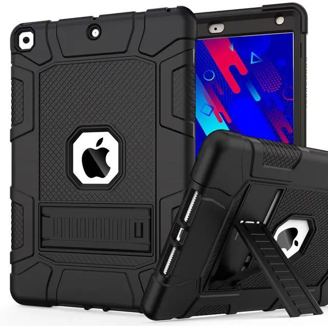 Main image of Case for 9th/8th/7th Generation, Hybrid Shockproof Rugged Drop Protective Case with Kickstand for iPad 10.2 Inch (2021/2020/2019 Release), Black