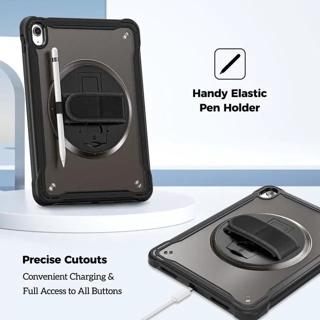 Alt view image 3 of 7 - Rugged Case for iPad A16 11th Gen 2025/iPad 10th Gen 2022 -Black