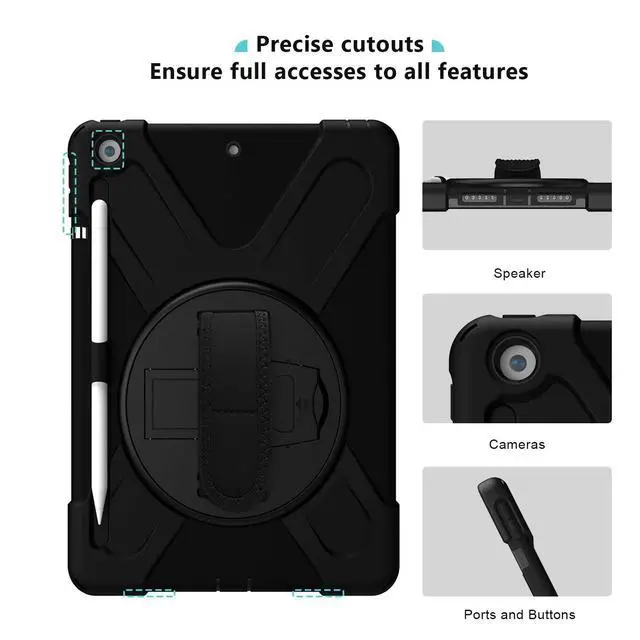 Alt view image 6 of 7 - Rugged Case for iPad 9th/ 8th/ 7th -Black