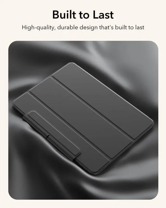 Alt view image 7 of 7 - Case for iPad Air 11 Inch M4/M3/M2 (2026/2025/2024), iPad Air 5th/4th Gen (2022/2020), Powerful Magnetic Attachment, Slim Trifold Stand Case, Auto Wake/Sleep, Durable Protection, Black