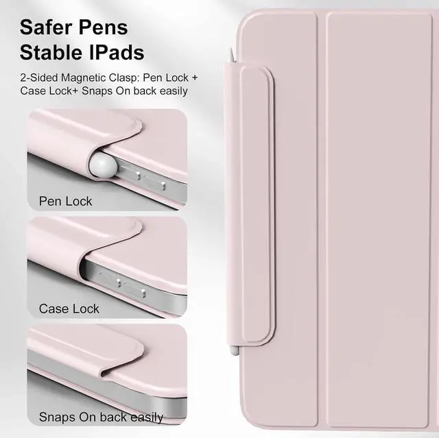 Alt view image 5 of 7 - Case for iPad (A16) 11th/10th Gen with Pencil Holder, Ultra-Slim & Light, Strong Magnetic Attachment, Hard Anti-Bend Folio Cover, Trifold Stand for iPad 10.9" (2022)/ 11" (2025)- Purple
