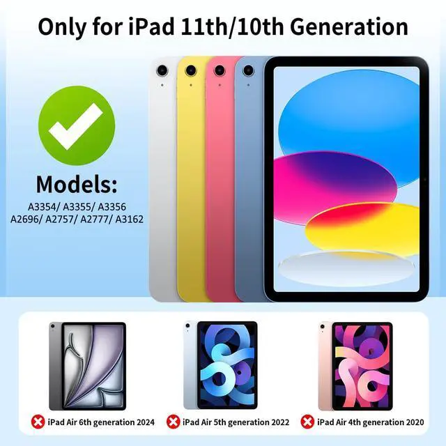Alt view image 2 of 7 - for iPad (A16) 11th Generation 11 Inch 2025/ 10th Generation 10.9 Inch 2022 Hybrid Case with Pencil Holder | Detachable Magnetic Cover | Portrait/Landscape Stand | Clear Hard Back, Pink