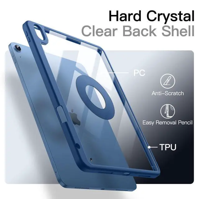 Alt view image 6 of 7 - Magnetic Detachable Case Cover for iPad (A16) 11th/10th Gen, Navy