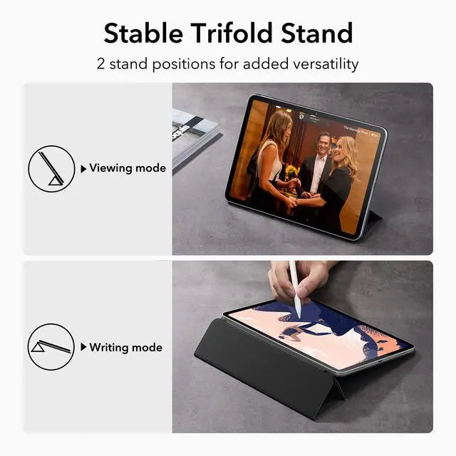 Alt view image 4 of 7 - for iPad (A16) 11th/10th Generation Case(2025/2022,10.9 Inch), Convenient Magnetic Attachment, Two-Way Trifold Stand, Lightweight Protection, Auto Sleep/Wake, Rebound Series, Black