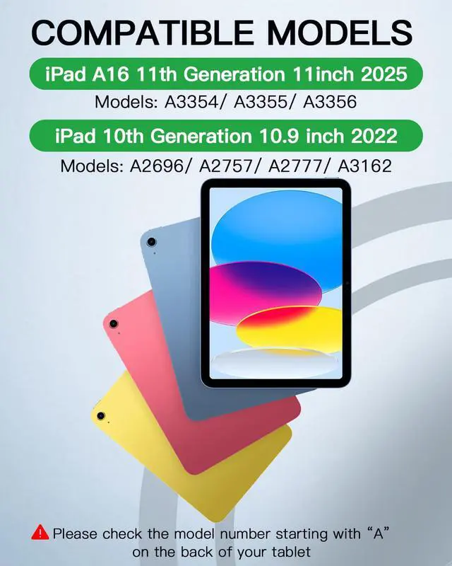 Alt view image 2 of 7 - for iPad 11th 10th Generation Case with Keyboard, Magnetic Wireless Detachable Folio case with Pencil Holder, Keyboard for iPad 11th(A16,2025) & 10th Generation(2022) - Black