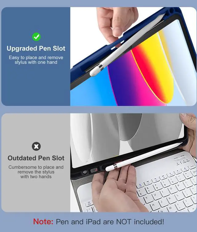 Alt view image 6 of 7 - for iPad A16 11th 10th Generation Case with Keyboard - Wireless