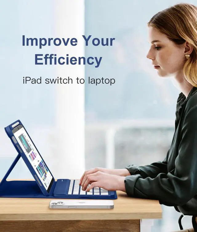 Alt view image 7 of 7 - for iPad A16 11th 10th Generation Case with Keyboard - Wireless