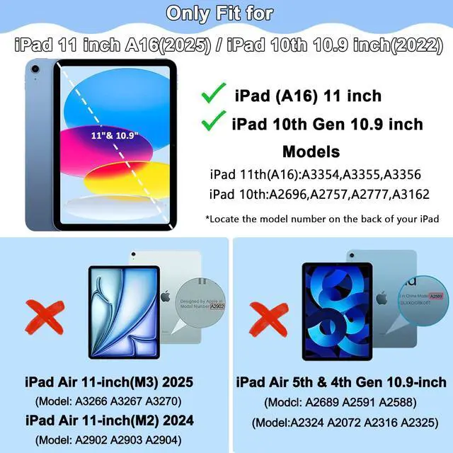 Alt view image 2 of 7 - Clear Case for iPad (A16) 11-inch 11th Generation 2025 / iPad 10th Generation 10.9 inch, Wave-Border Soft TPU+Hard PC, Anti-Scratch Ultra Slim Protective Tablet Cover, Shockproof Impact Resistant.