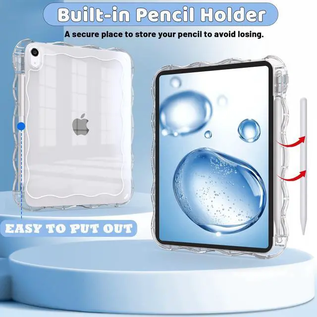 Alt view image 4 of 7 - Clear Case for iPad (A16) 11-inch 11th Generation 2025 / iPad 10th Generation 10.9 inch, Wave-Border Soft TPU+Hard PC, Anti-Scratch Ultra Slim Protective Tablet Cover, Shockproof Impact Resistant.