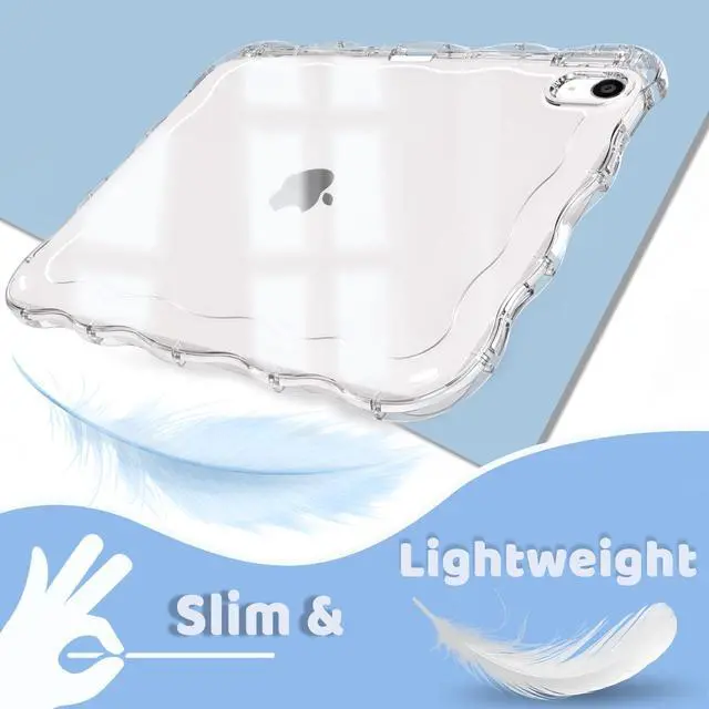 Alt view image 6 of 7 - Clear Case for iPad (A16) 11-inch 11th Generation 2025 / iPad 10th Generation 10.9 inch, Wave-Border Soft TPU+Hard PC, Anti-Scratch Ultra Slim Protective Tablet Cover, Shockproof Impact Resistant.