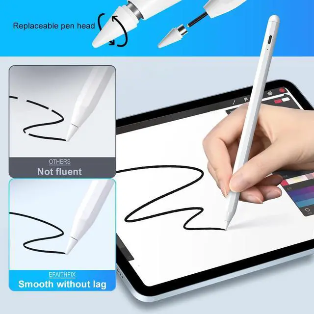 Alt view image 2 of 7 - Stylus Pen for Touch Screens with Magnetic Design Rechargeable Universal Active Stylus Pen Compatible with iOS/Android/Tablet/Phones/iPad pro/Mini/Air Digital Pencil for Writing and Drawing