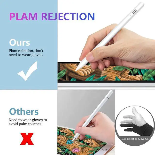 Alt view image 3 of 7 - Stylus Pen for iPad 2018-2024 with Palm Rejection, Active Pencil for iPad 10th/9th/8th/7th/6th Generation, for iPad Pro 11/12.9 inch, for iPad Air 5th/4th/3th Gen, for iPad Mini 6th/5th Gen (White)