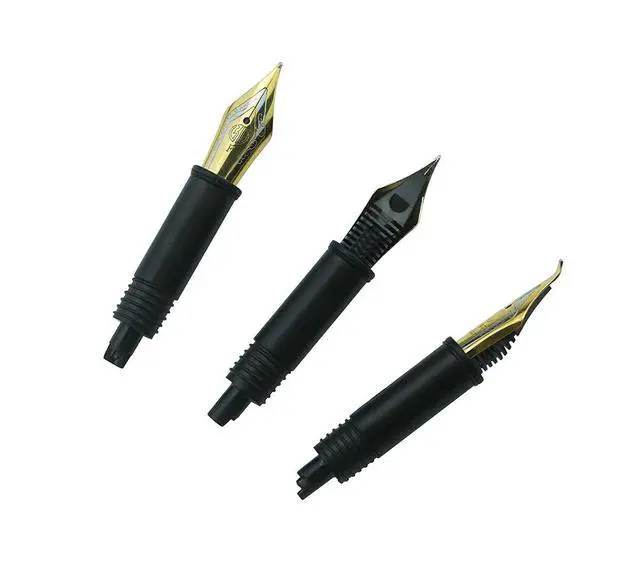 Alt view image 2 of 5 - Set of 3 Hongdian Fountain Pen Nibs Gold Trim (Fine, Extra Fine and Bent Nib) for Black Forest 1850, 1851, 1861, M2, M1, 1843, 6013, 517D, 517S, 525, 1843 and 920 Series