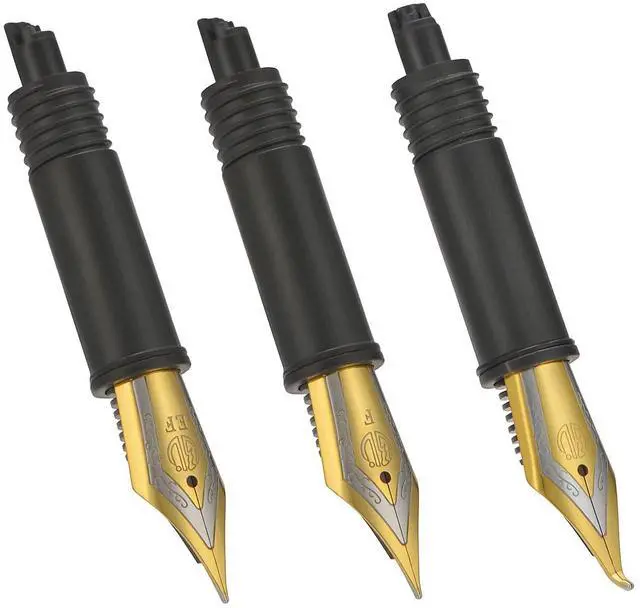 Main image of Set of 3 Hongdian Fountain Pen Nibs Gold Trim (Fine, Extra Fine and Bent Nib) for Black Forest 1850, 1851, 1861, M2, M1, 1843, 6013, 517D, 517S, 525, 1843 and 920 Series