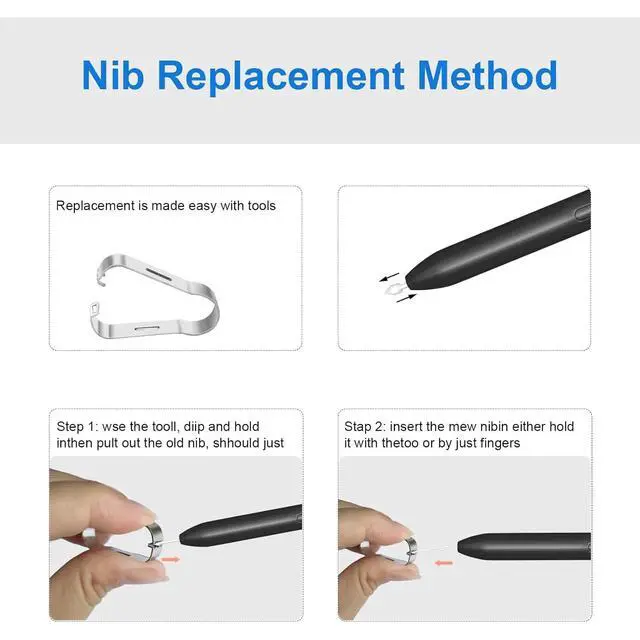 Alt view image 7 of 7 - 10 PCS Tips/Nibs Replacement for Samsung Galaxy Tab S9/S9FE+/S9 Ultra, S8/S8+/S8 Ultra, S7/S7+/S7 FE, S6/S6 Lite, Note20/10/10 Plus/10 Lite, S21/S22/S23/S24/S25 Ultra S Pen, Kindle Scribe Pen
