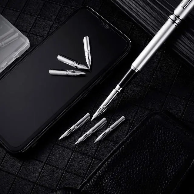 Alt view image 7 of 7 - 10 Pieces Comic Pen Nib Set G Model Calligraphy Nibs for Fountain Pen Replacements