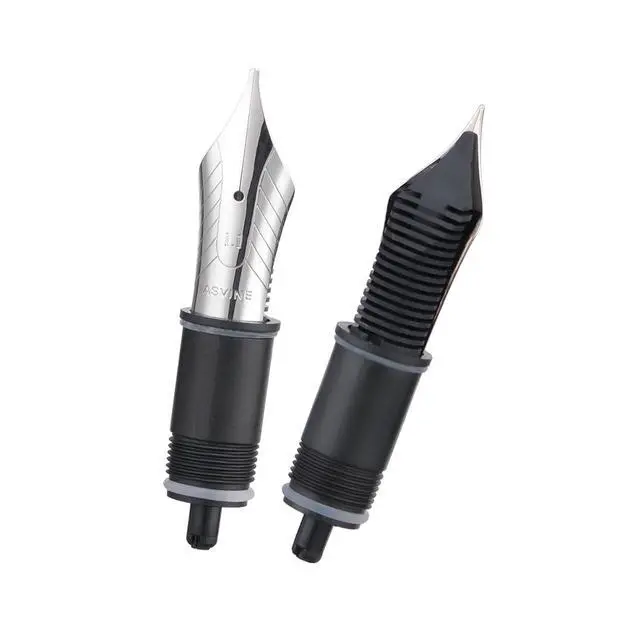Alt view image 2 of 3 - Set of 2 Number 8 Fountain Pen Replacement 1.1 Stub Nibs - Compatible with C2000, V800 and C80- Silver