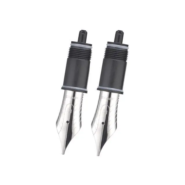 Alt view image 3 of 3 - Set of 2 Number 8 Fountain Pen Replacement 1.1 Stub Nibs - Compatible with C2000, V800 and C80- Silver