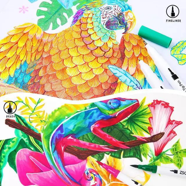 Alt view image 5 of 7 - Duo Tip Brush Markers Replacement Nib Tips, Include 5 Brush Tips, 5 Fineliner Tips