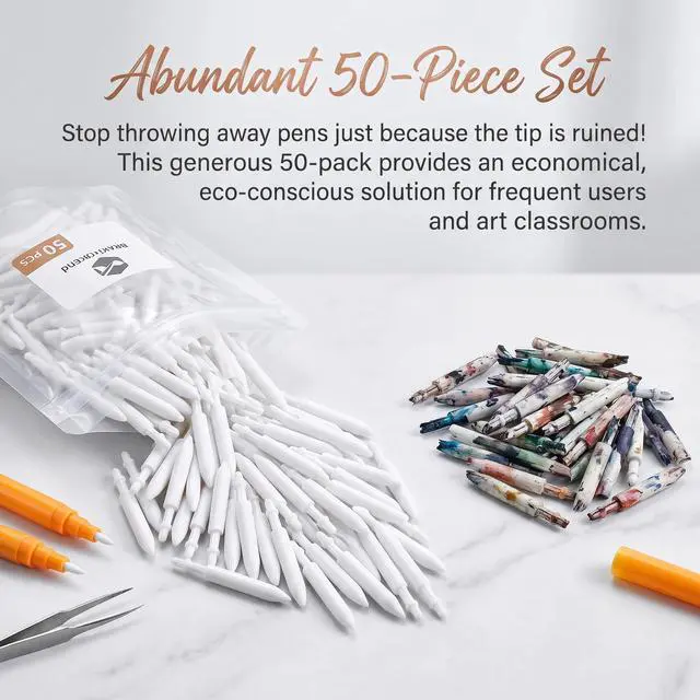 Alt view image 6 of 7 - Acrylic Paint Pen Replacement Nibs, 50pcs 0.7MM Fine Point Acrylic Marker Pen Tips Markers Tip Refillable Paint Nibs for Smooth Detailing & Rock Painting Art Drawing Supplies