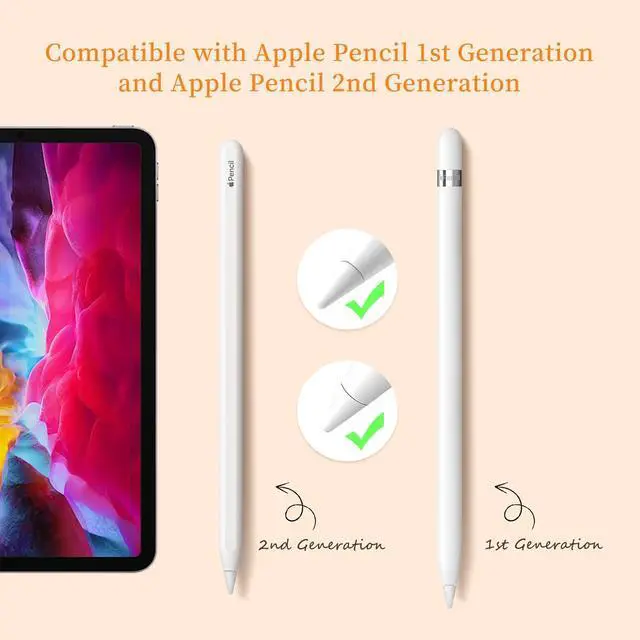 Alt view image 2 of 7 - Replacement Tips Compatible with Apple Pencil 1st/2nd Gen, Pencil Nibs for iPad Pro Pencil 2/1 Gen(6 Pack)