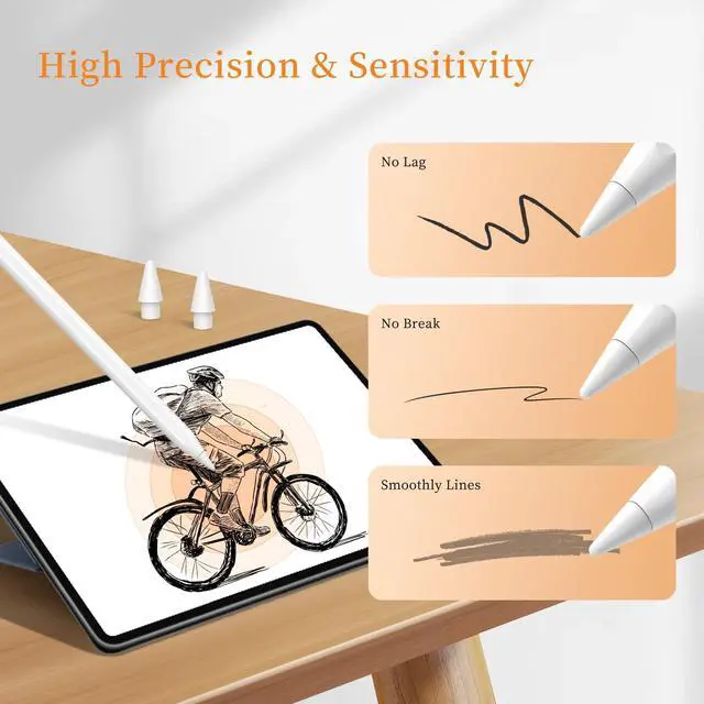 Alt view image 5 of 7 - Replacement Tips Compatible with Apple Pencil 1st/2nd Gen, Pencil Nibs for iPad Pro Pencil 2/1 Gen(6 Pack)
