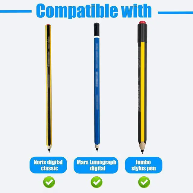 Alt view image 4 of 7 - No Worn Out Fine Replacement Titanium Alloy Ballpoint Tips Compatible with STAEDTLER Mars Lumograph & Noris Digital Jumbo/Classic/Mini Digital Pen Stylus, Pencil Nibs fits for Noris EMR Pen,2 Pcs