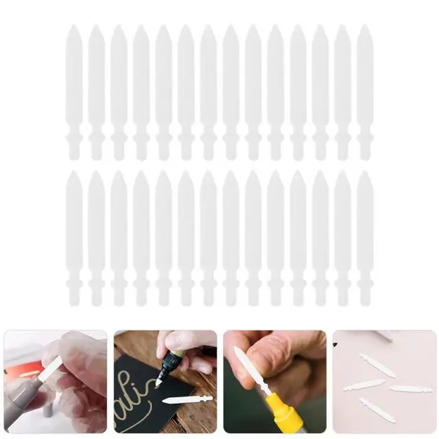 Alt view image 4 of 7 - Paint Pen Nibs 50PCS Paint Marker Replacement Nibs Acrylic Marker 0.7mm Pen Tips Replacement White Fine Tip Refills Easy to Change