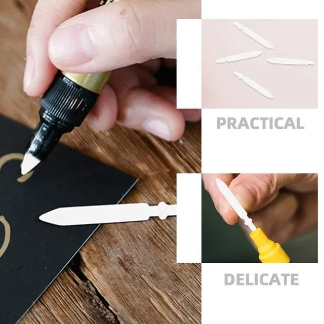 Alt view image 6 of 7 - Paint Pen Nibs 50PCS Paint Marker Replacement Nibs Acrylic Marker 0.7mm Pen Tips Replacement White Fine Tip Refills Easy to Change