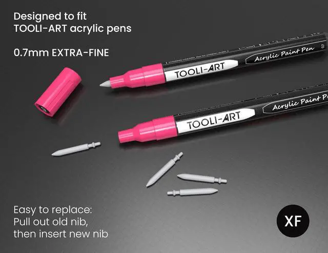 Alt view image 2 of 3 - 30 Replacement Nibs Extra Fine Tip Paint Pens Acrylic Markers. Easy To Replace.