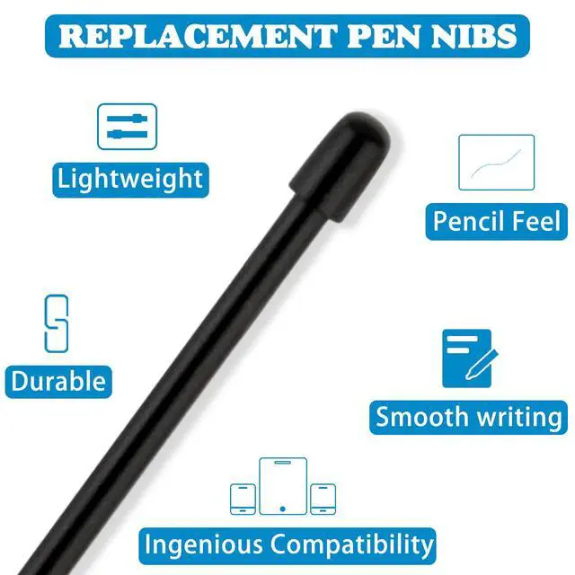 Alt view image 3 of 7 - Standard Pen Nibs for WACOM,12pcs Black Replacement Refill Pen Tips for Wacom Intuos Pro,Wacom IMobileStudio Pro,Wacom Cintiq Pro,Wacom Citiq16(with Removal Ring)
