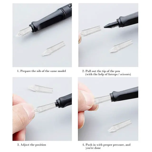 Alt view image 7 of 7 - 30pcs Fountain Pen Spare Nibs Replacement Calligraphy Pen Nibs Cartoon Set for Calligraphy Manga Writing Painting
