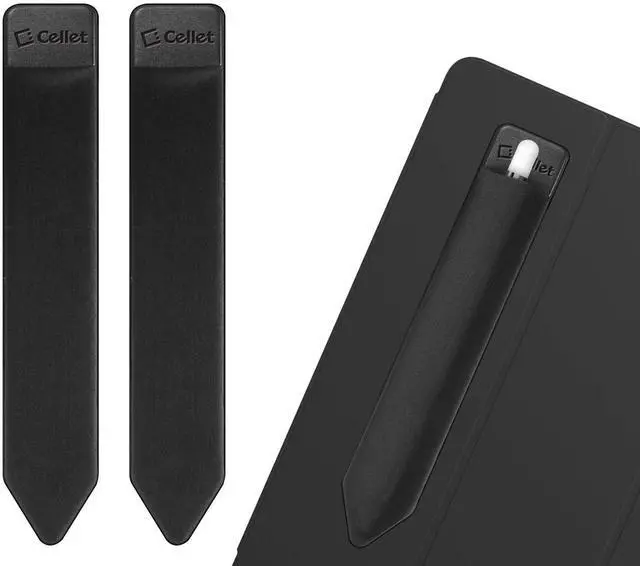 Main image of 2 Pack Stylus Pen Holder for iPad - Elastic Sleeve with Premium Adhesive, Compatible with Apple iPad Pro, Air, Mini, iPad & Tablets - Black