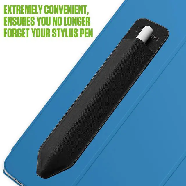Alt view image 3 of 7 - 2 Pack Stylus Pen Holder for iPad - Elastic Sleeve with Premium Adhesive, Compatible with Apple iPad Pro, Air, Mini, iPad & Tablets - Black