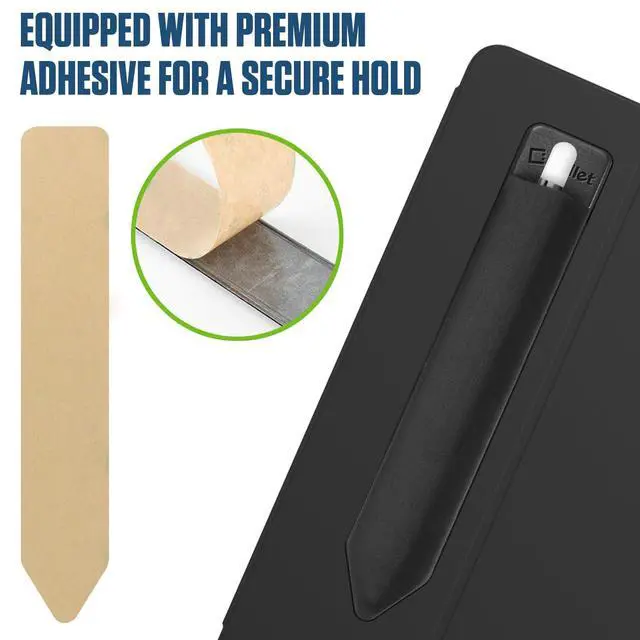 Alt view image 5 of 7 - 2 Pack Stylus Pen Holder for iPad - Elastic Sleeve with Premium Adhesive, Compatible with Apple iPad Pro, Air, Mini, iPad & Tablets - Black