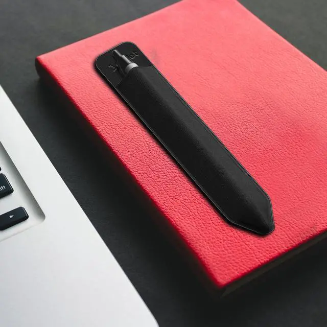 Alt view image 6 of 7 - 2 Pack Stylus Pen Holder for iPad - Elastic Sleeve with Premium Adhesive, Compatible with Apple iPad Pro, Air, Mini, iPad & Tablets - Black