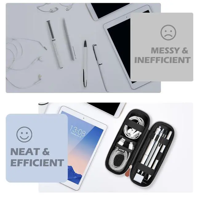 Alt view image 7 of 7 - Case Holder for Apple Pencil, Slim PU Hard Leather Carrying Pouch